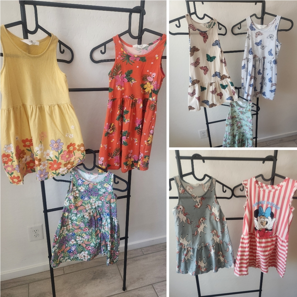 8 - H&M girls dresses. 7 size 4-6 and 1 size 3/4